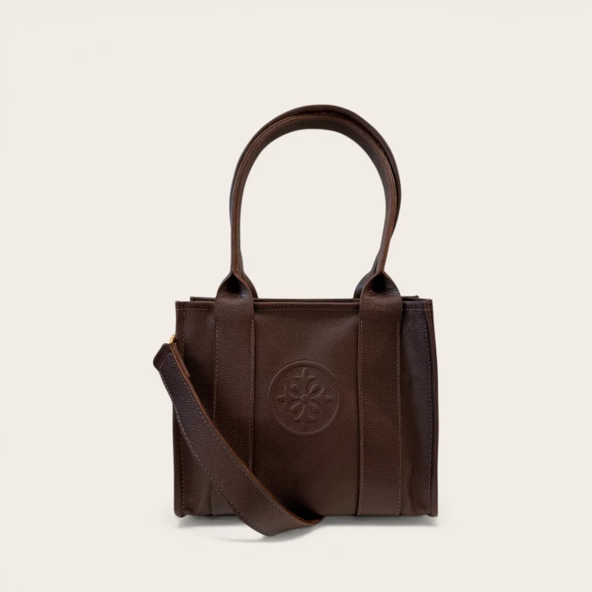 EDHA PETIT — Cartera Tote Pequeña de Cuero Natural - Imagen 8