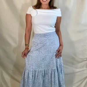FALDA VANESSA OJALILLO AZUL