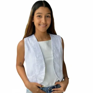 VEST BLANCO BORDADO