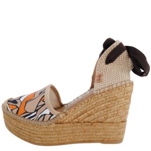 Sandalias Vidorreta Esparto Cuña Atadas Tobillo EtniBeige