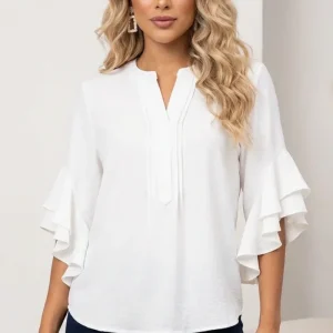 Blusa Henley c/ Mangas Acampanadas