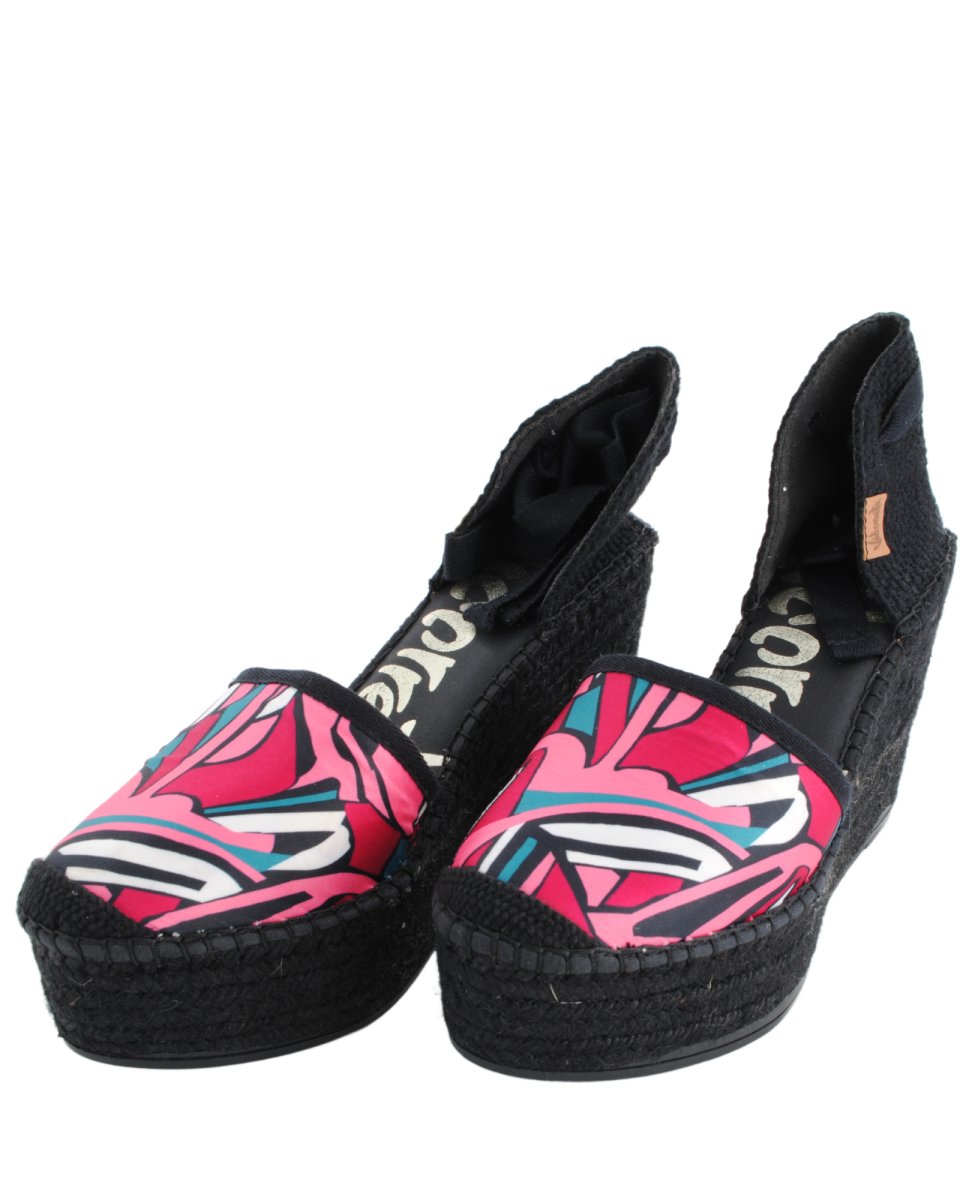 Sandalias Vidorreta Esparto Cuña Atadas Tobillo Etniblack - Imagen 4