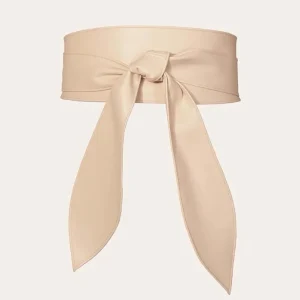 BEIGE WIDE BELT TIED