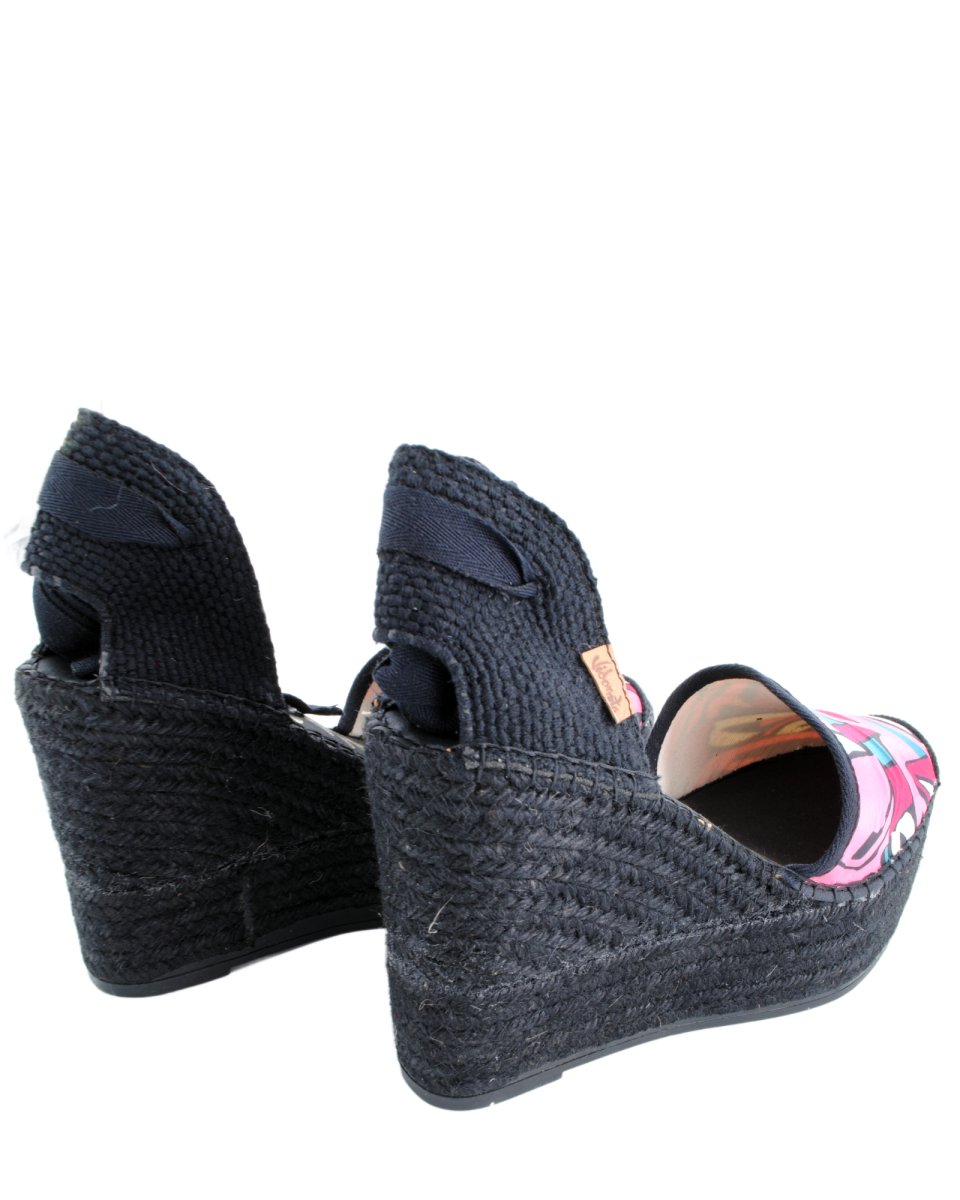 Sandalias Vidorreta Esparto Cuña Atadas Tobillo Etniblack - Imagen 5