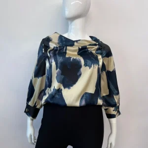 BLUSA VERXY BEIGE CON AZUL
