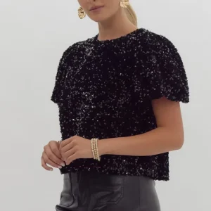 BLUSA LENTEJUELA NEGRA