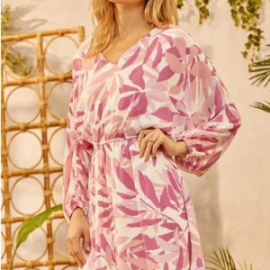 Plus Size VESTIDO CUELLO V ROMANTICO