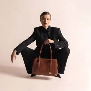 ADELLE LUXX — Cartera Ejecutiva de Cuero Croco