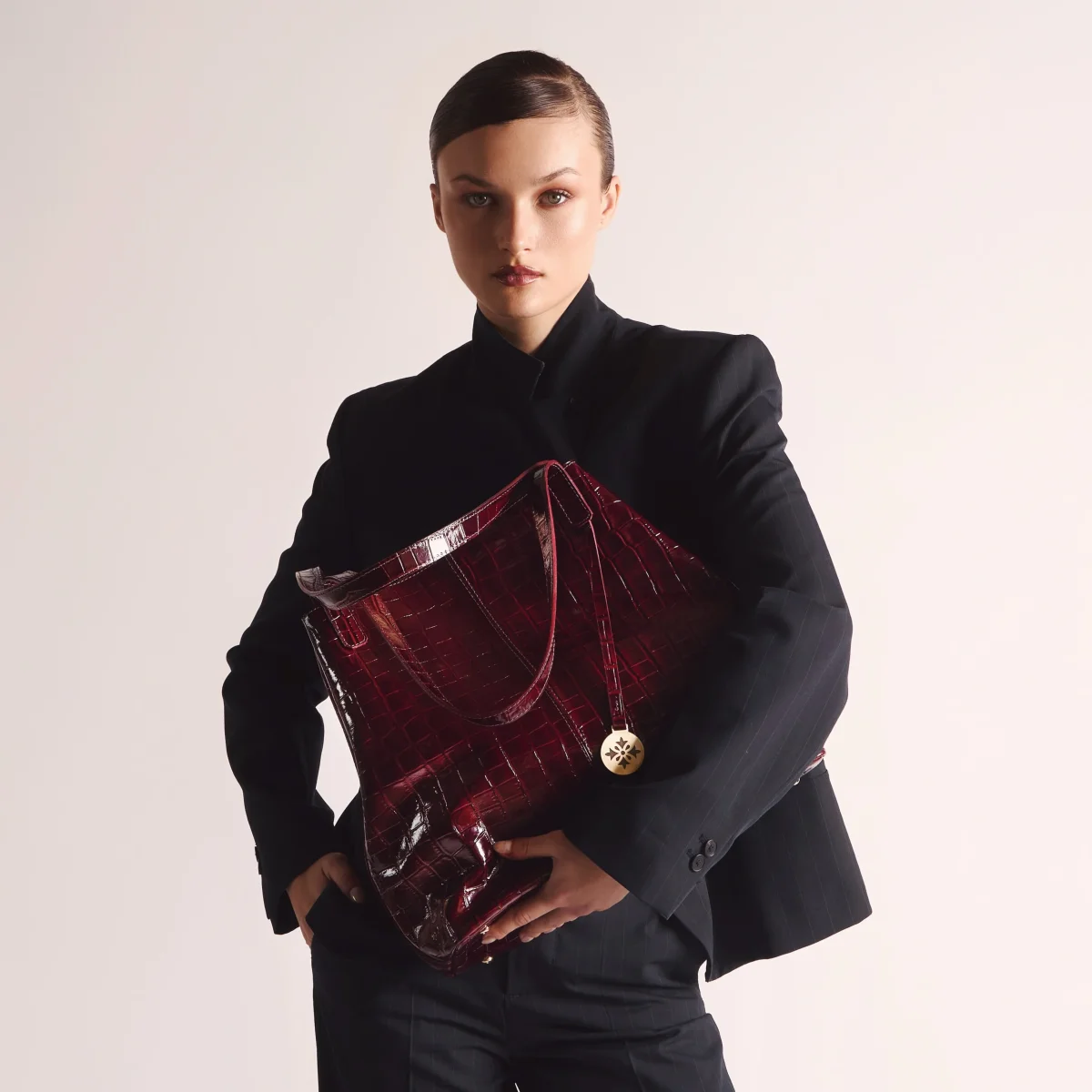 MAXX LUXX PRO — Cartera Grande de Cuero Croco - Imagen 2