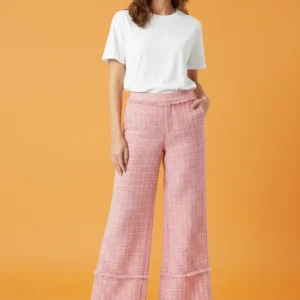 Pantalón Palazzo Rosa Texturizado para Mujer/Pantalón Elegante y Moderno en Panamá
