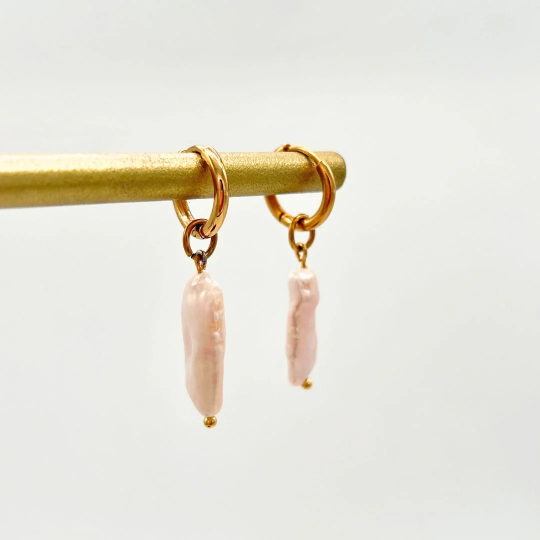 Aretes Perla Alargada - Imagen 4