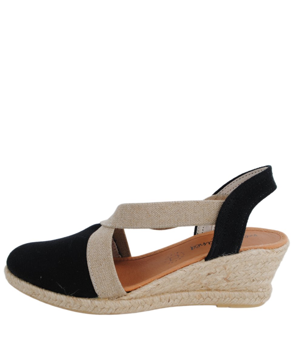 Sandalias Viguera Elásticos Esparto Cuña Gris - Imagen 3