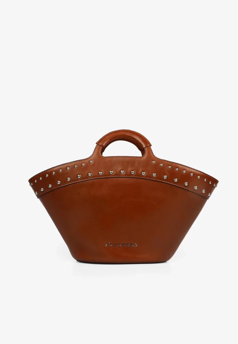 BOLSO CAPAZO PIEL TACHAS - Imagen 2