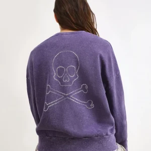 SUDADERA LAVADA CALAVERA GLITTER