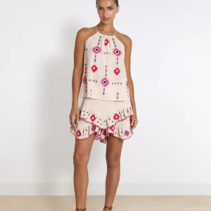 SHORT VOLANTES BORDADOS
