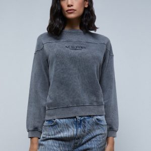 SUDADERA LAVADA LOGO BORDADO