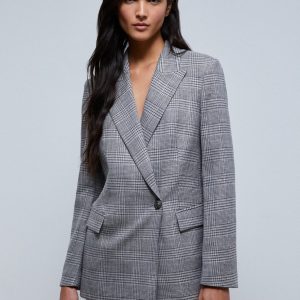 BLAZER CUADROS CRUZADA BOTÓN