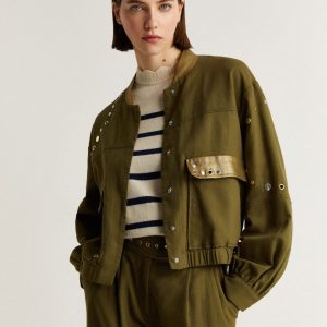 CHAQUETA BOMBER TACHUELAS