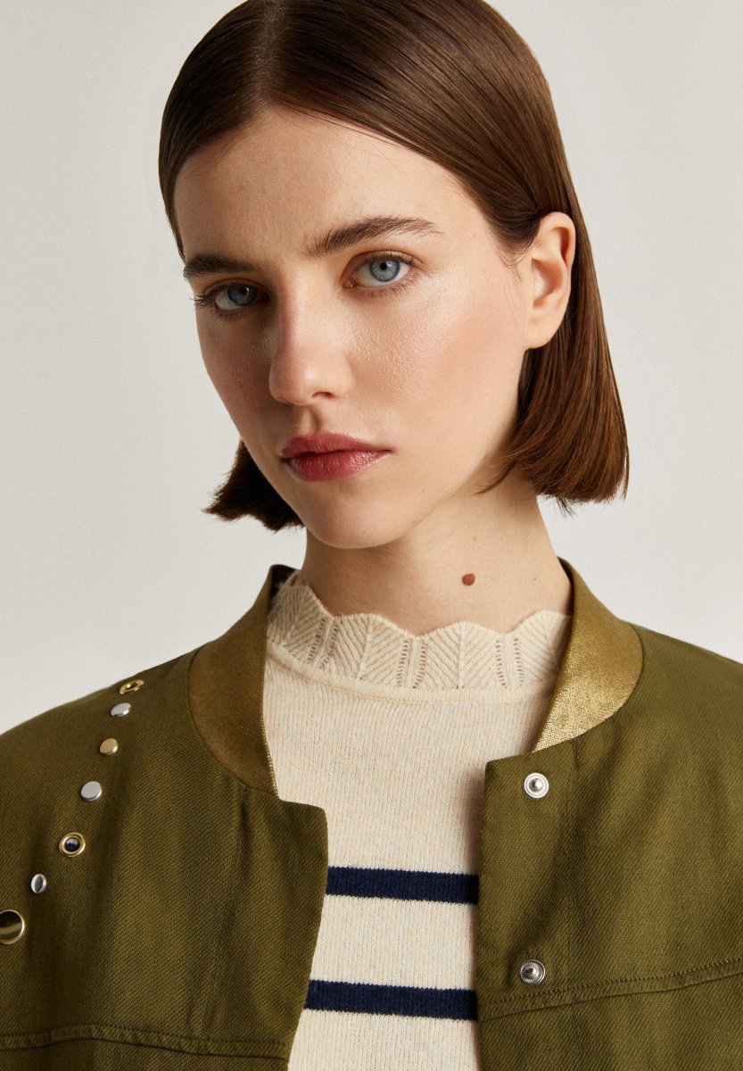 CHAQUETA BOMBER TACHUELAS - Imagen 4