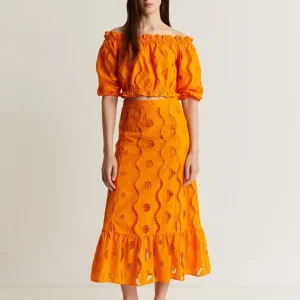 FALDA MIDI BORDADO INGLÉS