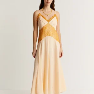 VESTIDO MIDI LENCERO SATÉN