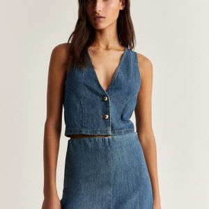 CHALECO DENIM CROPPED