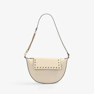 BOLSO PIEL MEDIA LUNA CRISTALES
