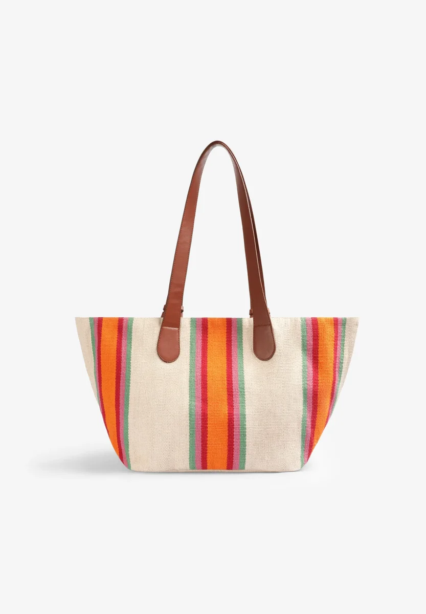BOLSO SHOPPER RÚSTICO RAYAS - Imagen 3