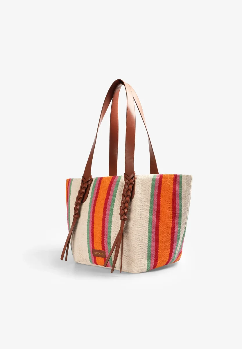 BOLSO SHOPPER RÚSTICO RAYAS - Imagen 4