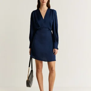 VESTIDO MINI SATINADO ARRUGADO