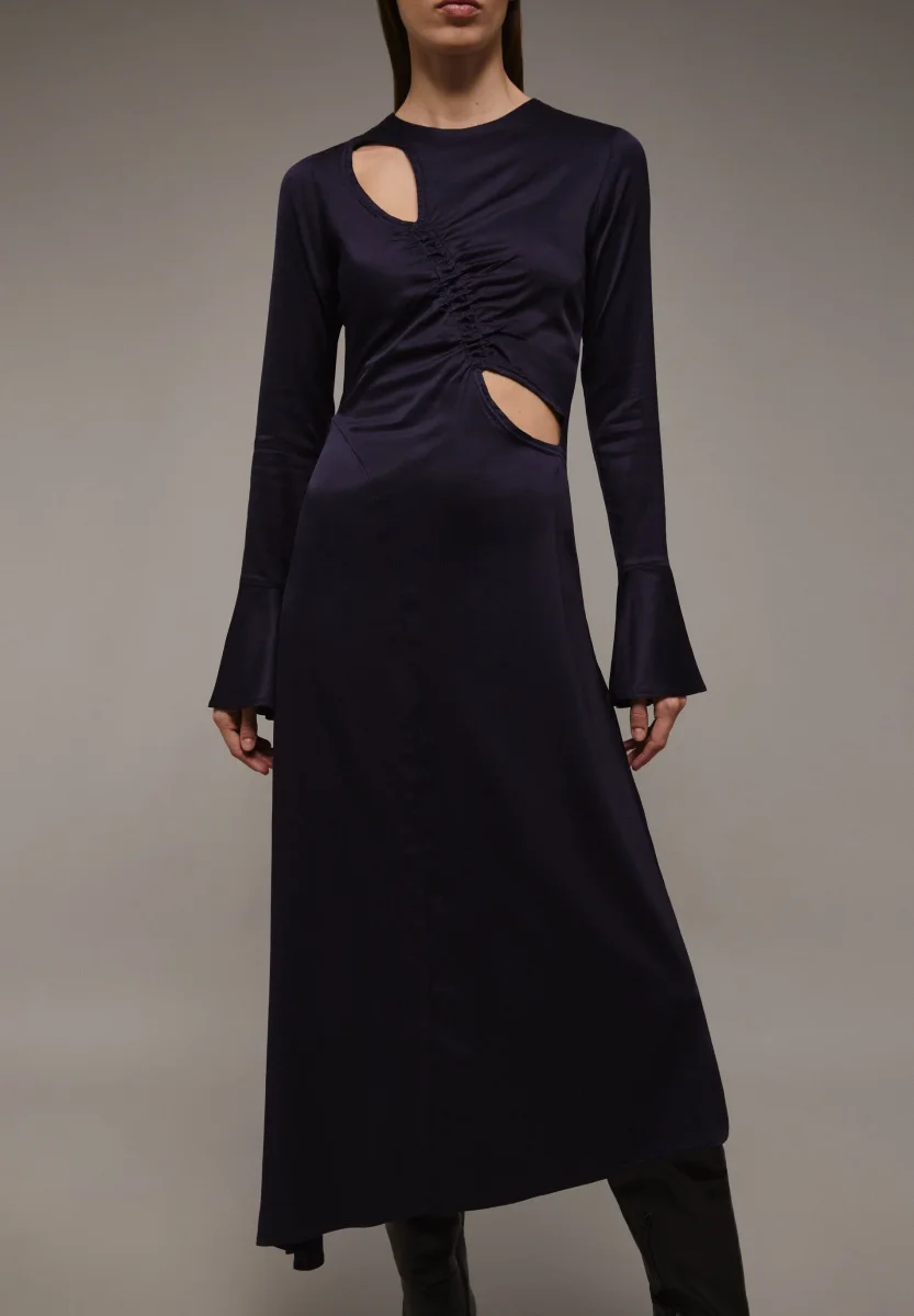 VESTIDO MIDI SATINADO ABERTURAS - Imagen 5