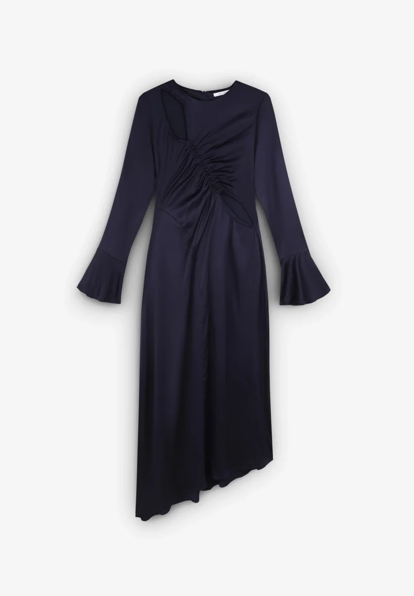 VESTIDO MIDI SATINADO ABERTURAS - Imagen 7