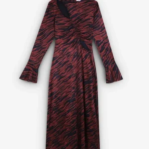 VESTIDO MIDI SATINADO ANIMAL PRINT