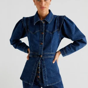 CAMISA DENIM MANGA ABULLONADA