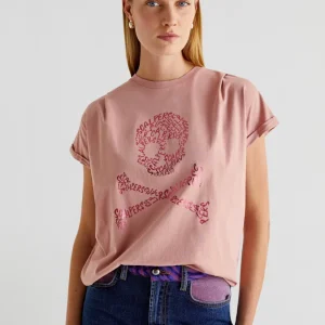 CAMISETA CALAVERA PLIEGUE HOMBRO