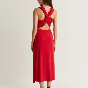 VESTIDO MIDI NUDO ESPALDA