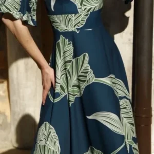 VESTIDO LAURA AZUL PETROLEO