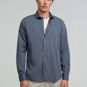 CAMISA CALAVERA BORDADA TONO
