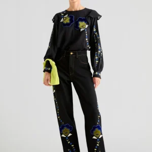 JEANS FLORES BORDADAS