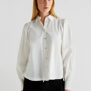 CAMISA POPELÍN MANGAS ABULLONADAS