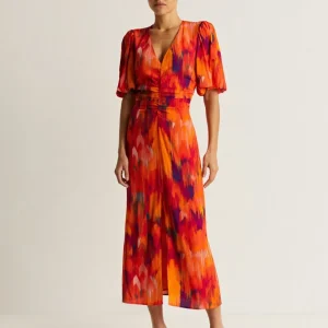 VESTIDO PRINT FRUNCE FRONTAL