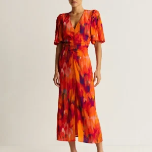 VESTIDO PRINT FRUNCE FRONTAL