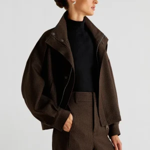 CHAQUETA BOMBER CUELLO PIEL