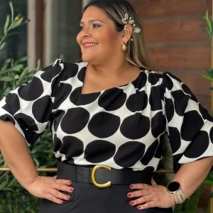 BLUSA RUBÍ PLUS SIZE POLKA DOTS