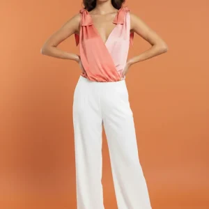 Body Elegante BicolorRosa para Mujer/Body Escote Cruzado en Panamá