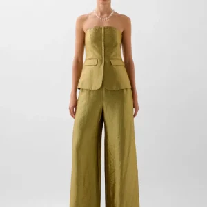 PANTALÓN FLUIDO METALIZADO PINZAS