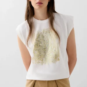 CAMISETA PRINT METALIZADO CALAVERA