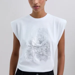 CAMISETA PRINT METALIZADO CALAVERA