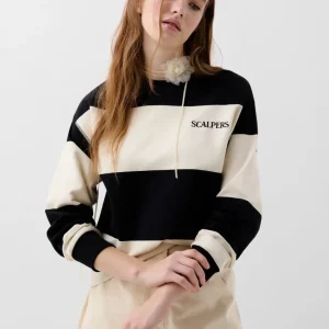 SUDADERA RAYAS LOGO BORDADO