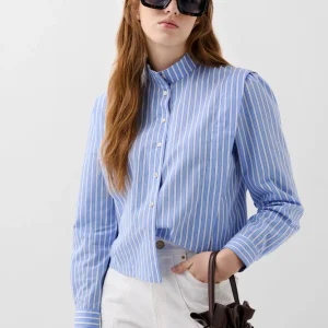 CAMISA RAYAS FRUNCE HOMBRO